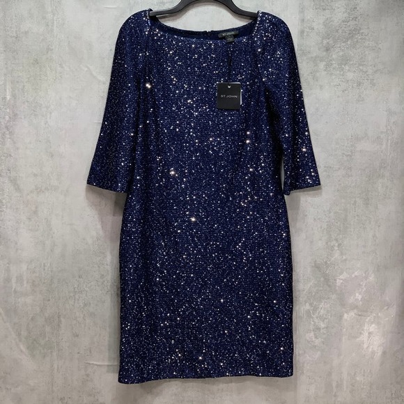 St. John Dresses & Skirts - St. John Navy/Silver Glimmering Sequin Embellished